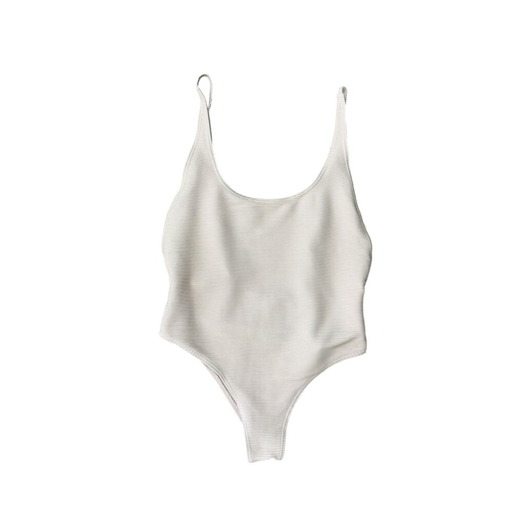 Billabong Light Peachy Pink Ribbed Cheeky One-Piece Swimsuit EST. Size Small